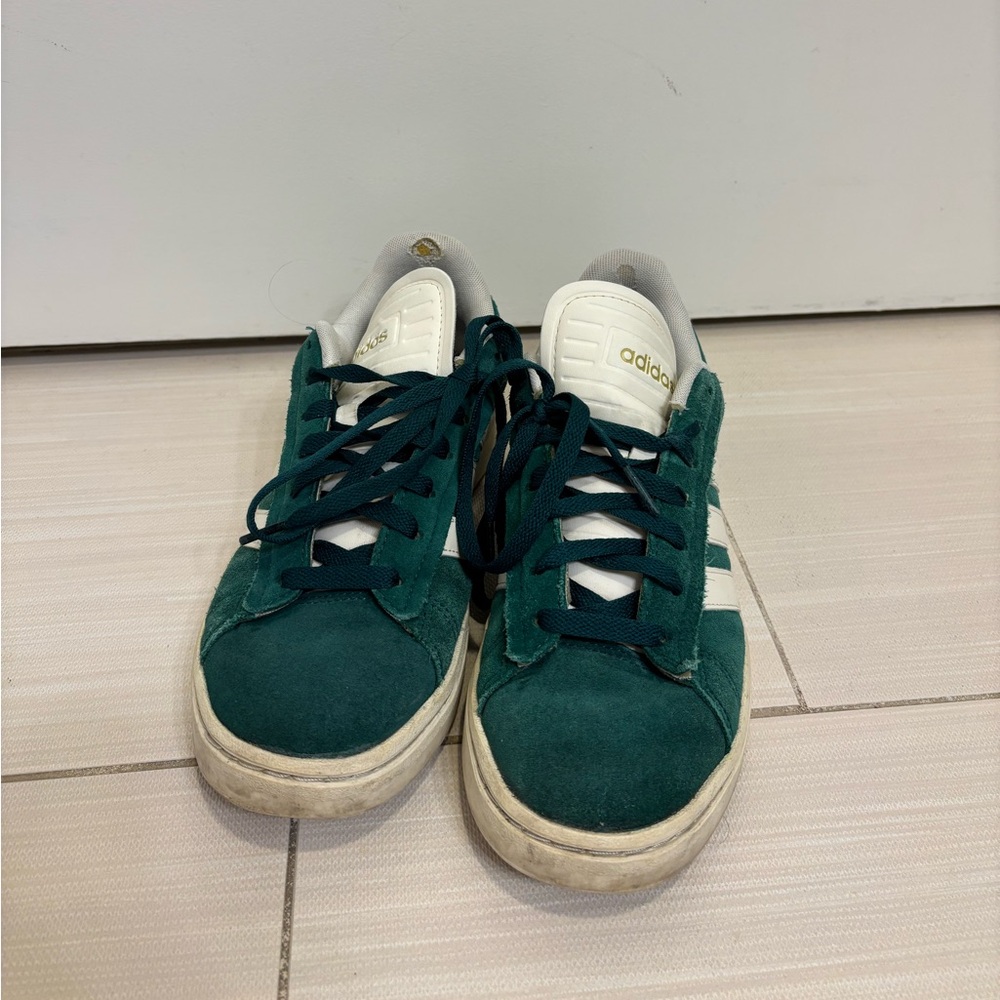Adidas Forest Green Suede Low-Top Sneakers (9)